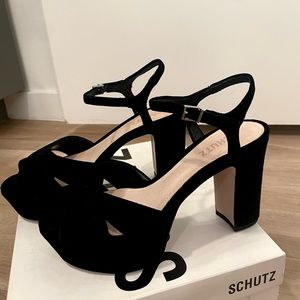 Schutz Free People Keefa Velvet Platform Sandals